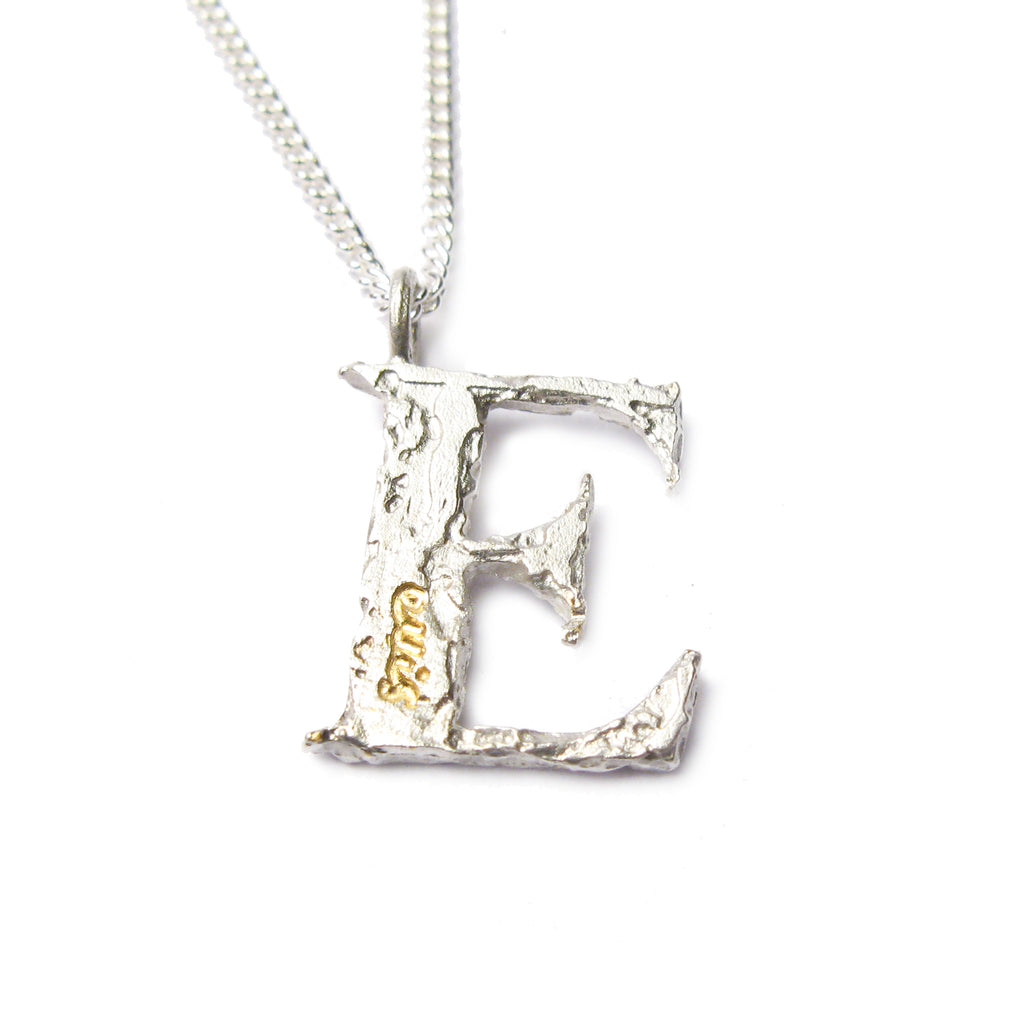 Bespoke -  Silver Letter Charm, Etched with Personalised Words