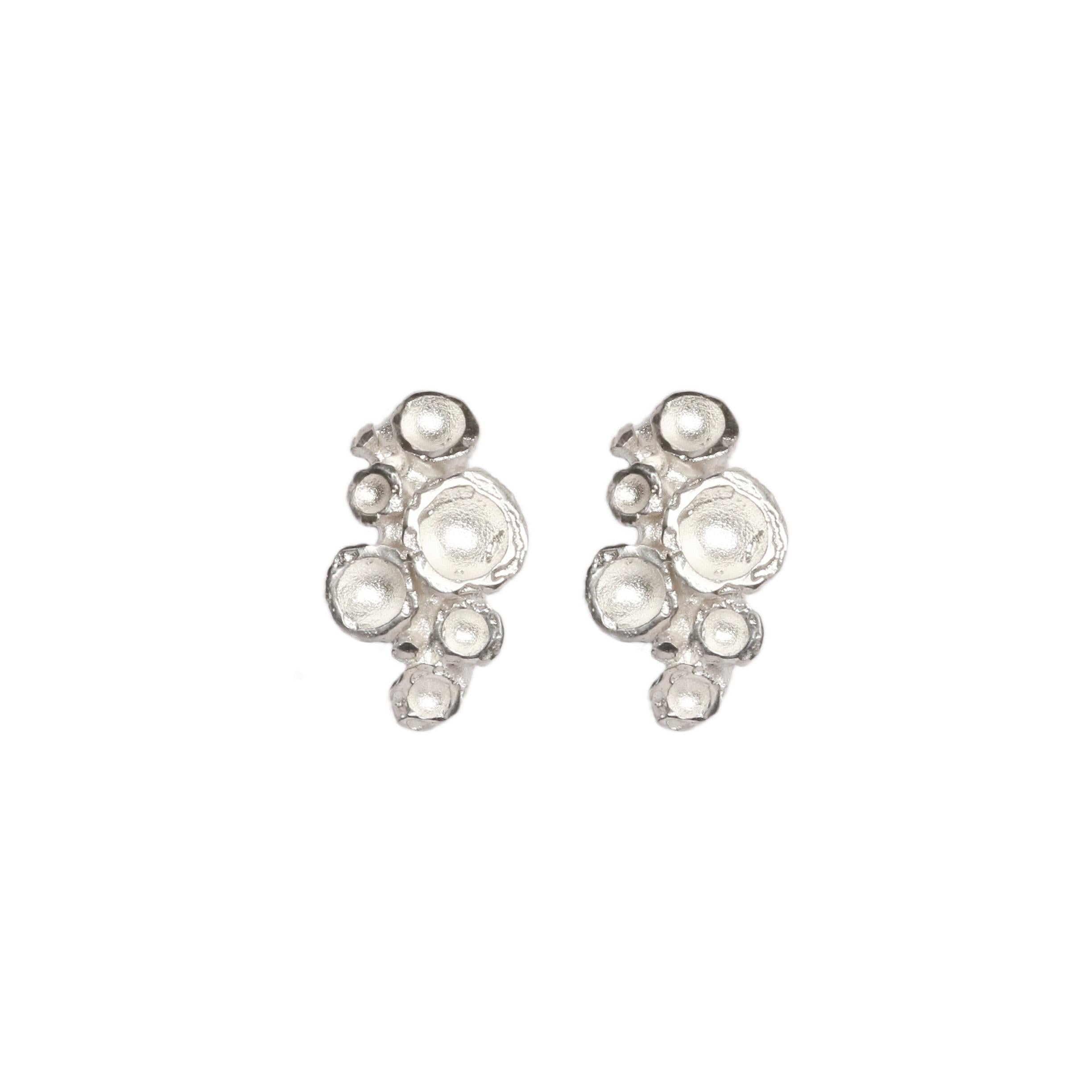 Etched medium silver Emerge earrings from Diana Porter's new collection 2017