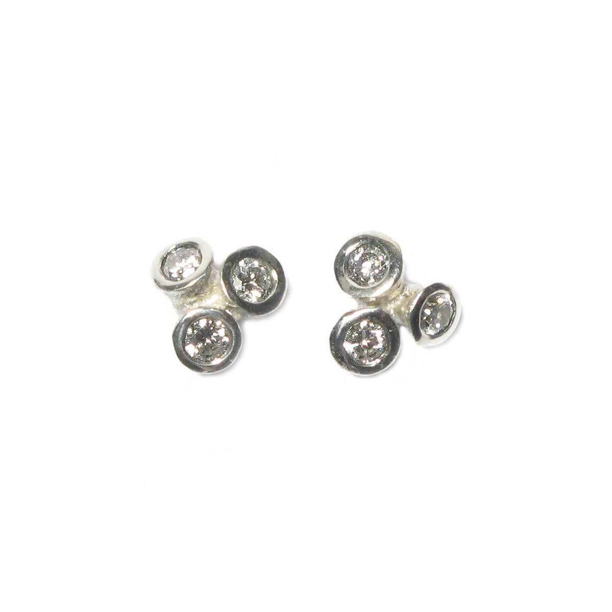 Diana Porter Jewellery contemporary silver diamond earrings