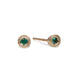 9ct Fairtrade Yellow Gold Textured Ear Studs with Emeralds