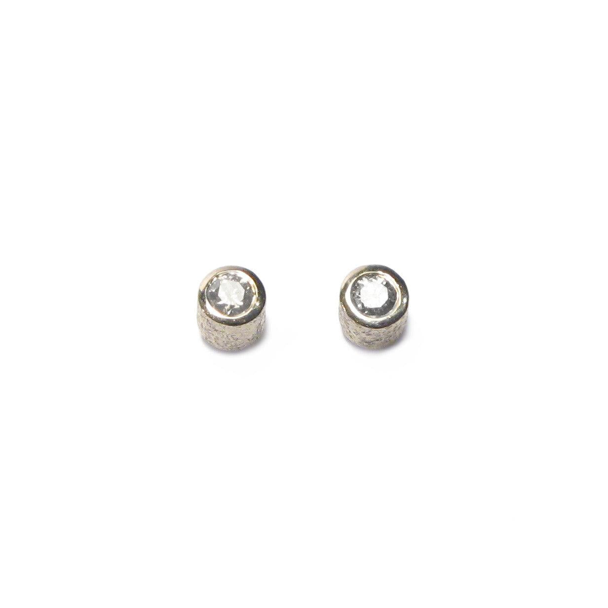 Diana Porter Jewellery contemporary silver diamond stud earrings
