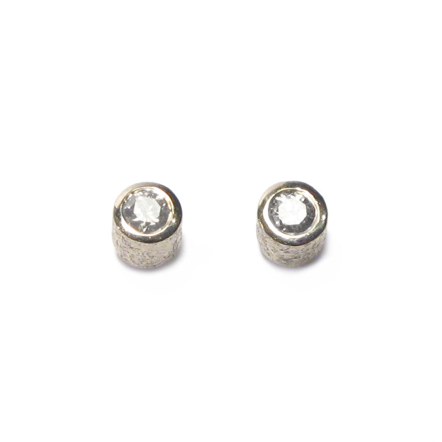 Diana Porter Jewellery contemporary silver diamond stud earrings