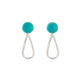 Grace Girvan Sea Green Enamel Silver Drop Earrings