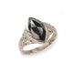 Bespoke - 14ct Fairtrade Molten Gold and Black Marquise Diamond