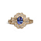 Bespoke - 9ct Yellow Gold Molten Ring with Sapphire and Diamonds