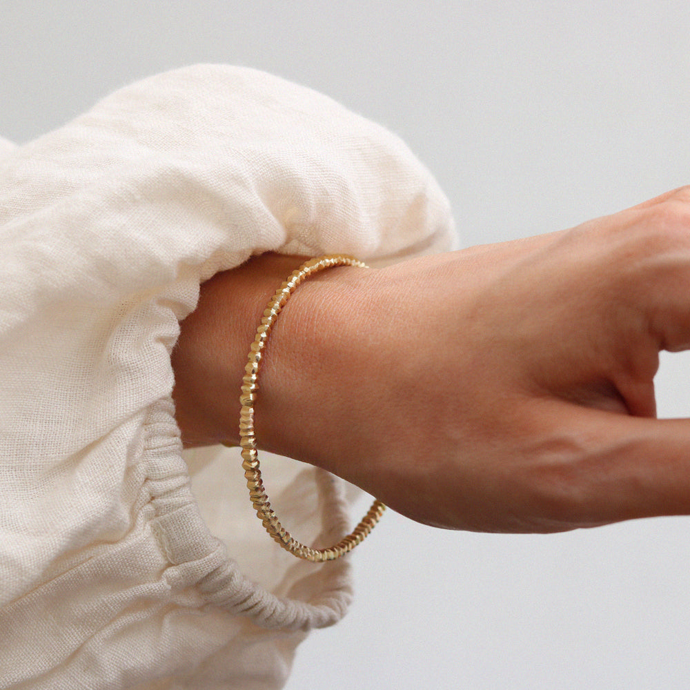Hannah Felicity Dunne 9ct Yellow Gold Rock Bangle