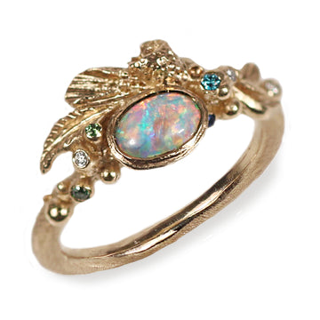 Charlotte Rowenna Gorse Flower Opal & Coloured Diamonds Ring