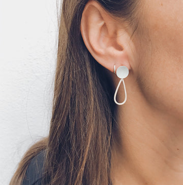 Grace Girvan Grey Circle & Teardrop Earrings