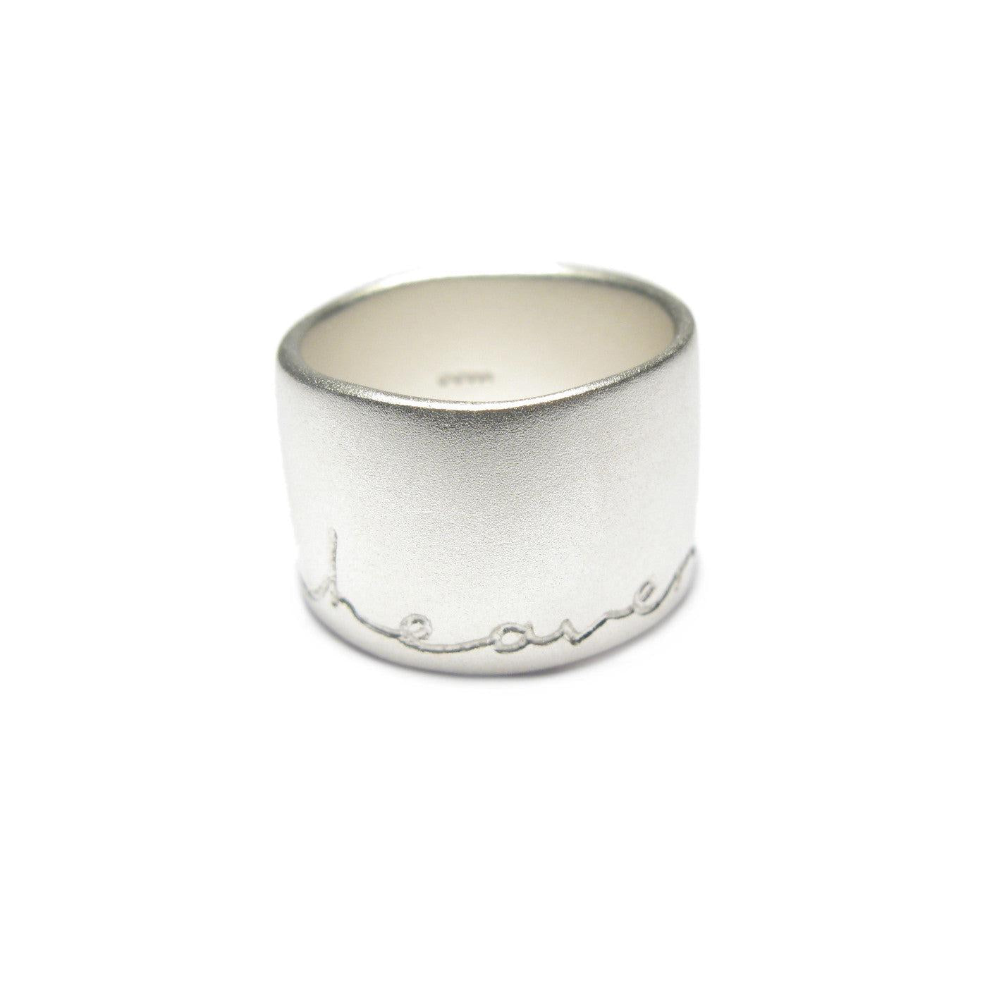 Diana Porter Jewellery contemporary wide etched silver ring