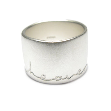 Diana Porter Jewellery contemporary wide etched silver ring