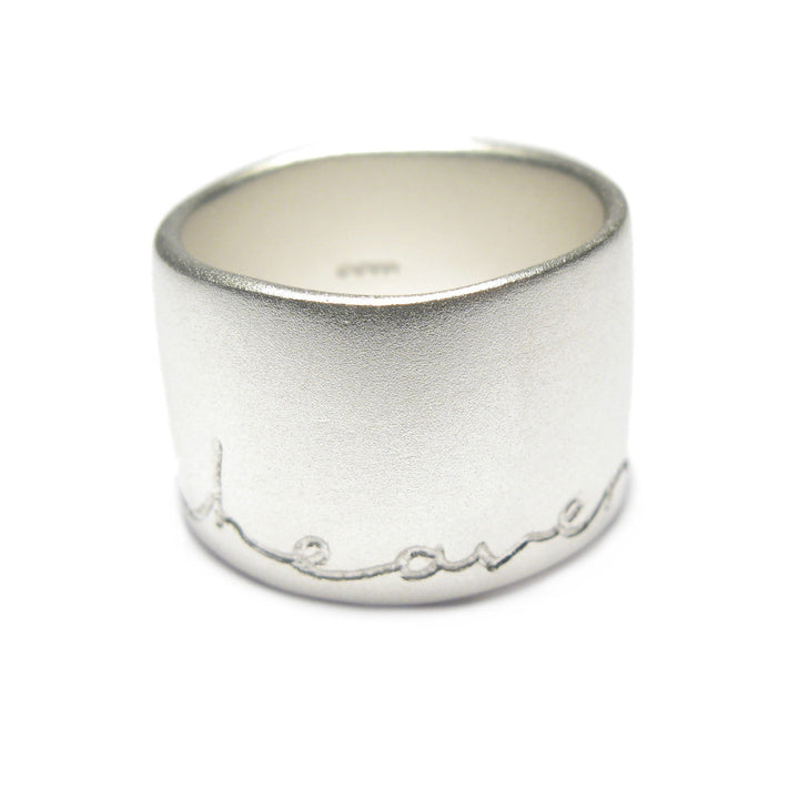 Diana Porter Jewellery contemporary wide etched silver ring