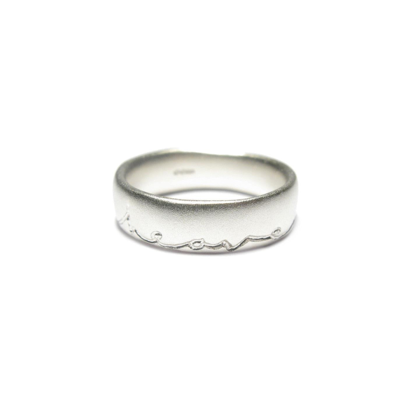 Diana Porter Jewellery contemporary etched silver ring