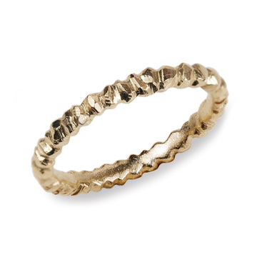 Hannah Felicity Dunne 9ct Yellow Gold Carved Rock Ring