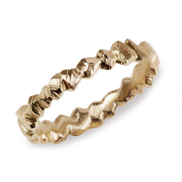 Hannah Felicity Dunne 9ct Yellow Gold Carved Rock Ring