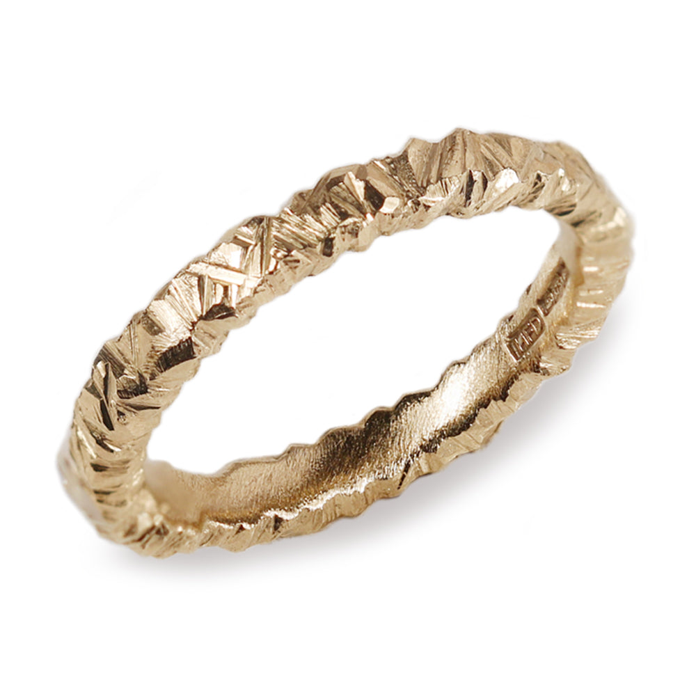 Hannah Felicity Dunne 9ct Yellow Gold Textured Rock Ring