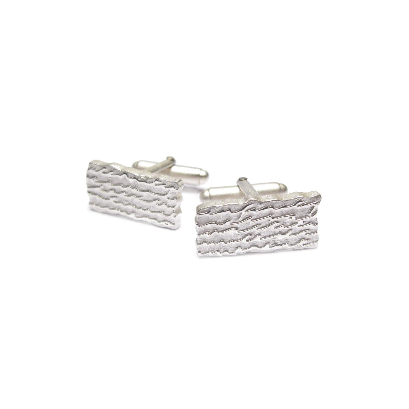 Diana porter Jewellery contemporary etched silver cufflinks