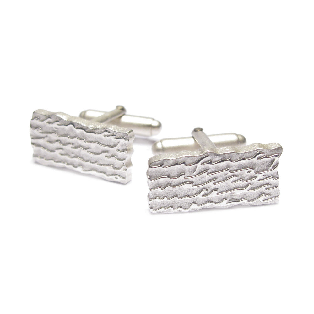 Diana porter Jewellery contemporary etched silver cufflinks