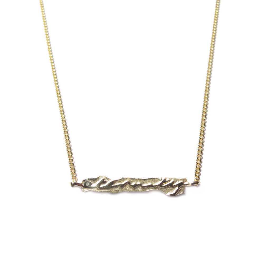 Diana Porter Jewellery contemporary gold etched eternity necklace