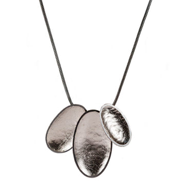 Jenifer Wall Oxidised Silver and Palladium Oval Necklace