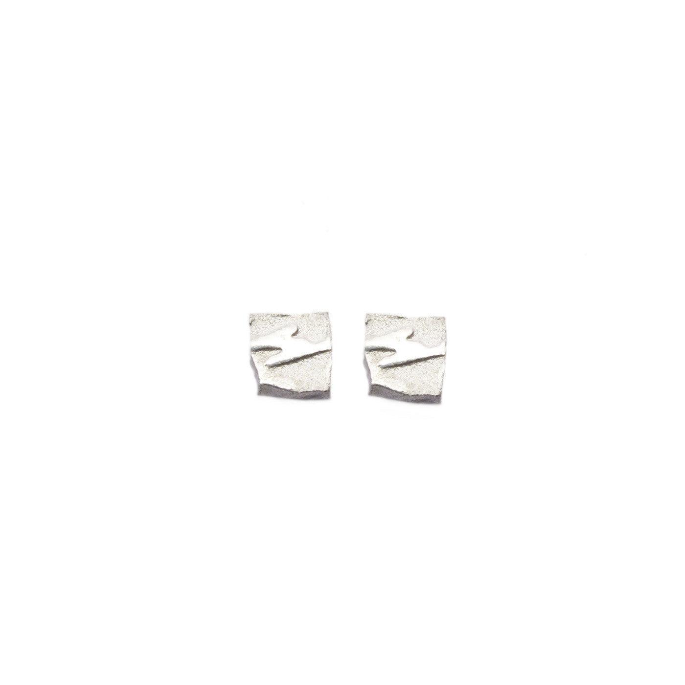 Diana Porter Jewellery contemporary etched tiny silver stud earrings