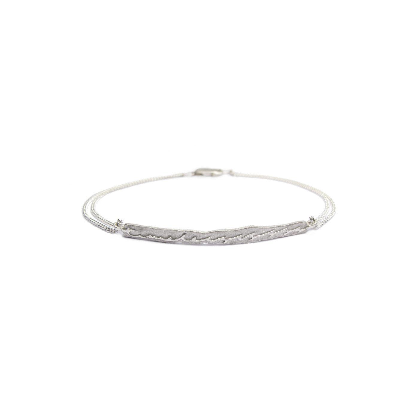 Diana Porter Jewellery contemporary etched silver bracelet