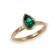 Bespoke 18ct Yellow Gold Ring with a Pear Cut Emerald