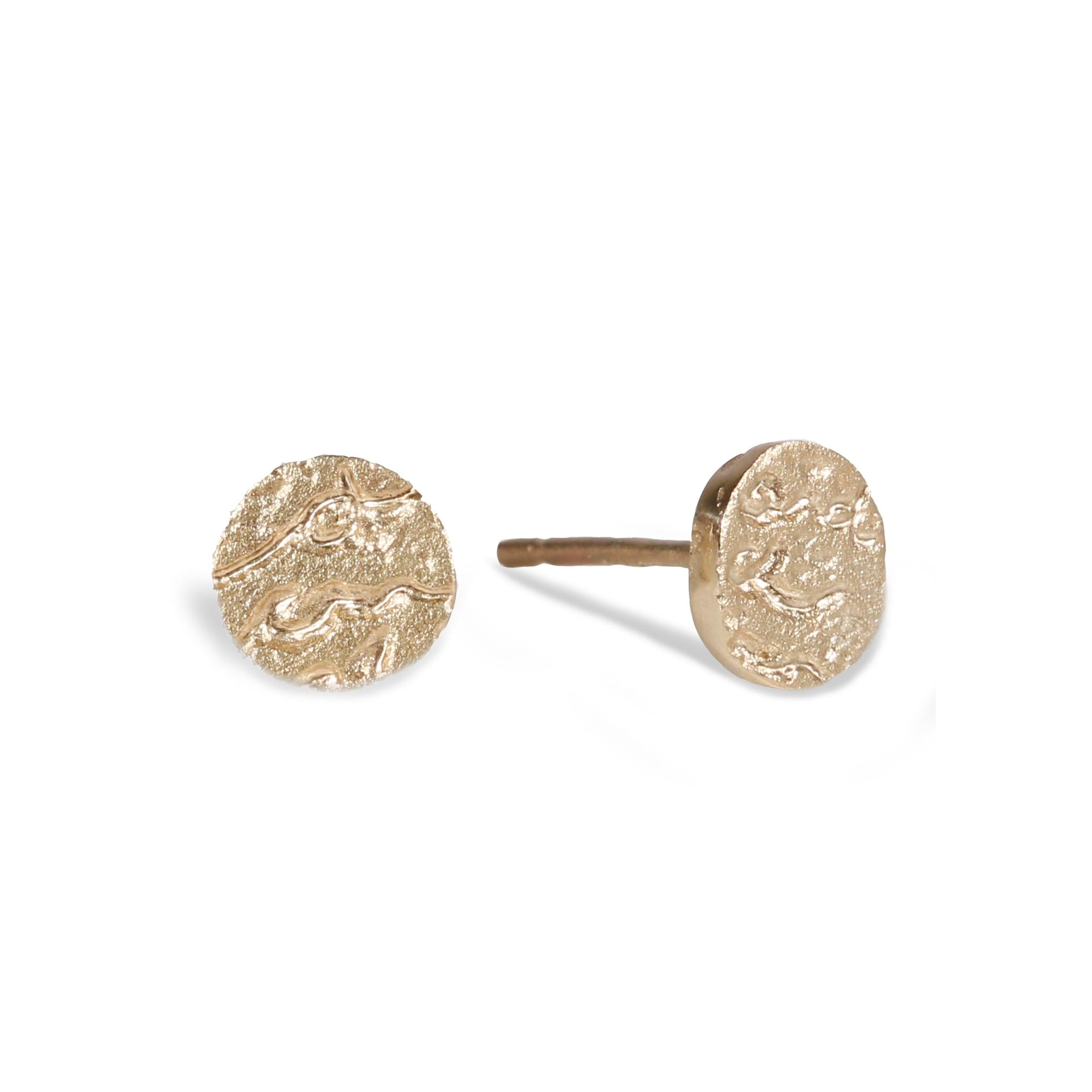 9ct Fairtrade Tiny Yellow Gold Lacy Ear Studs