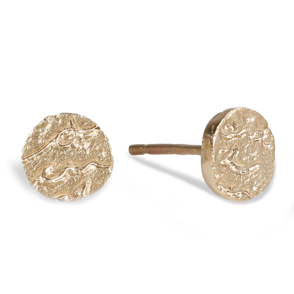 9ct Fairtrade Tiny Yellow Gold Lacy Ear Studs