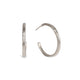Large Silver Strata Textured Ear Hoops