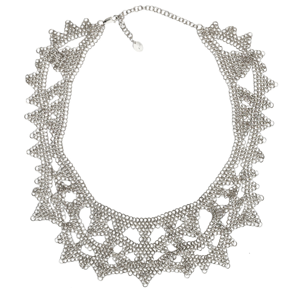 Katherine James Spiky Lace Armour Collar Necklace