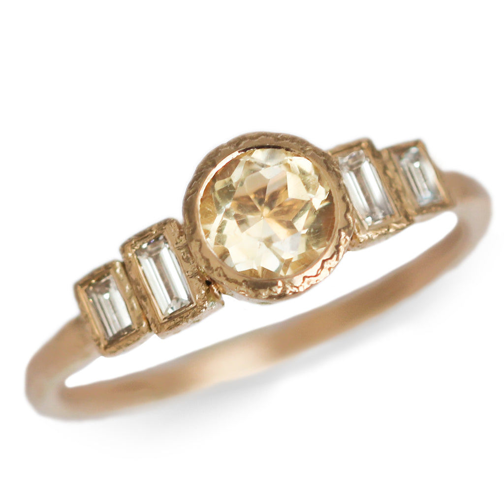 Bespoke - 18ct Yellow Gold with Citrine and Baguette Diamonds