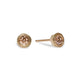 9ct Fairtrade Yellow Gold Textured Ear Studs with Champagne Diamonds