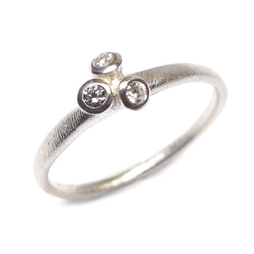 Diana Porter Contemporary Jewellery modern diamond and gold engagement ring, multi set cluster ring