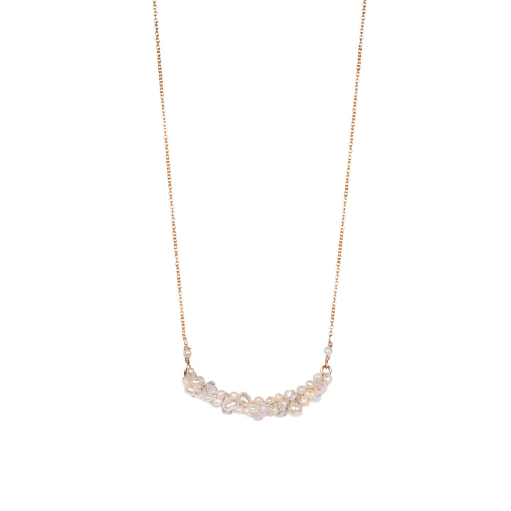 Mounir gold plated pearl and crystal necklace