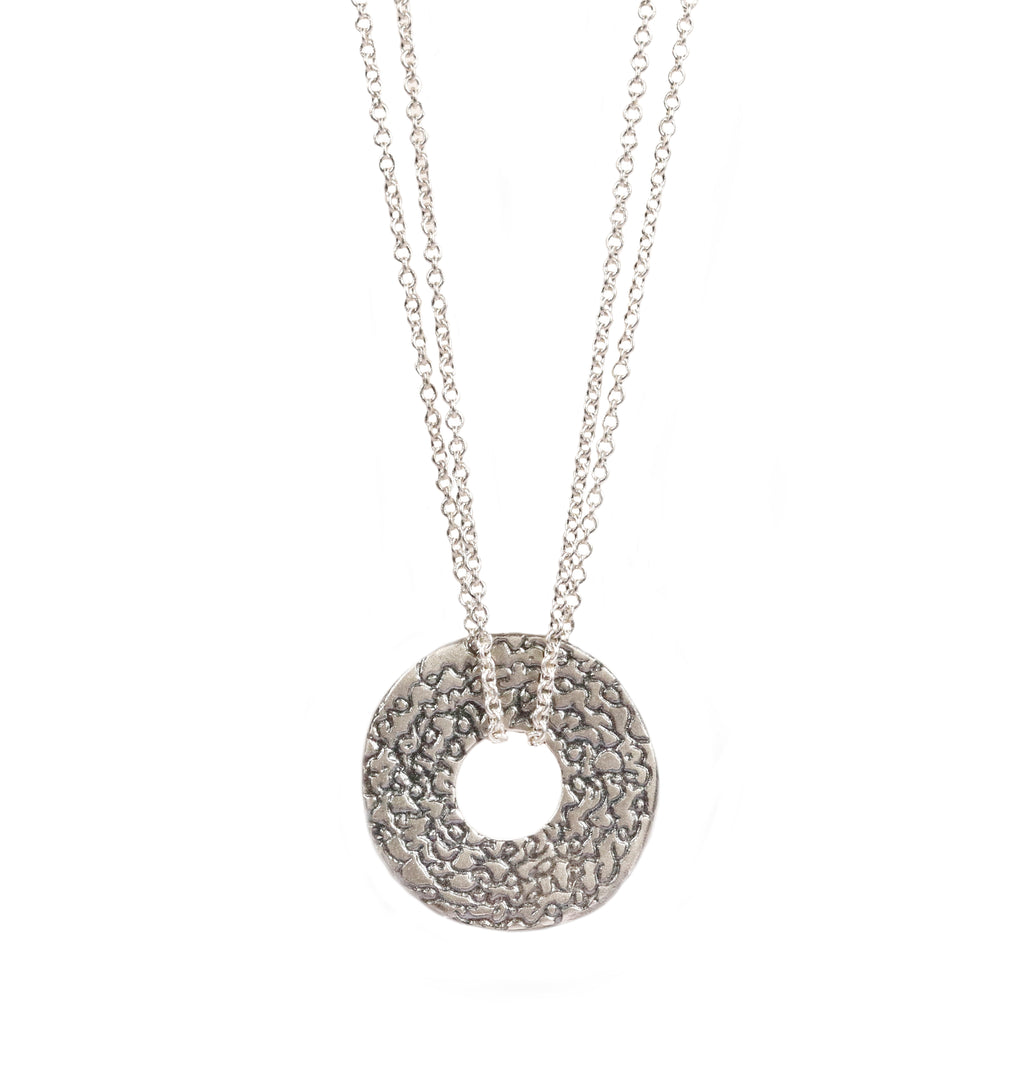 Silver 'Being' Disc Pendant