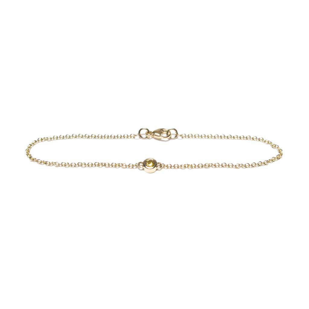 Diana Porter Contemporary Jewellery Bespoke Commission gold citrine bracelet