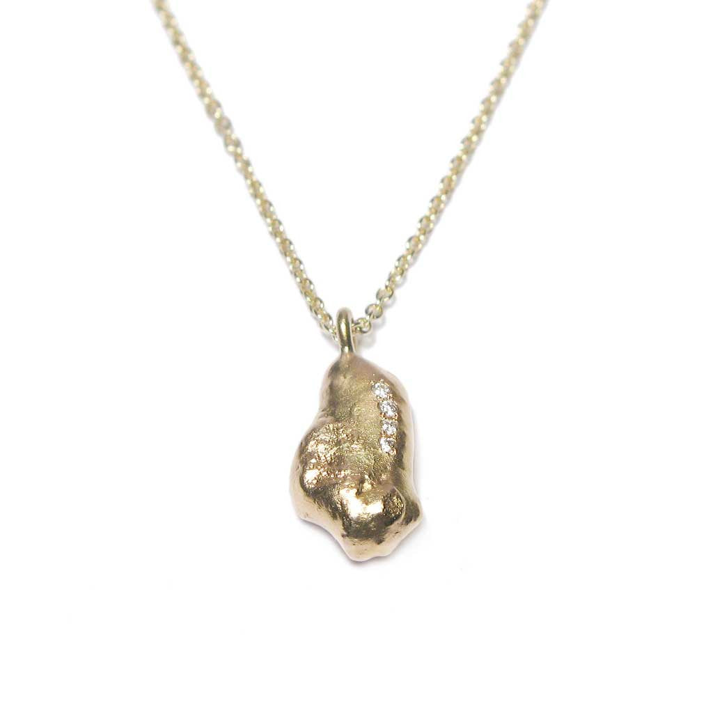 Diana Porter Contemporary Jewellery Bespoke Commission gold diamond necklace