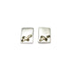 Silver and Yellow Gold Kiss Ear Studs