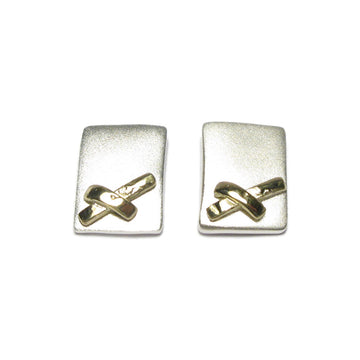 Diana Porter Jewellery contemporary silver and gold kiss stud earrings