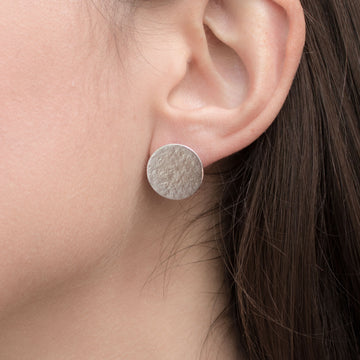 Cara Tonkin Paillette Large Silver Stud Earrings