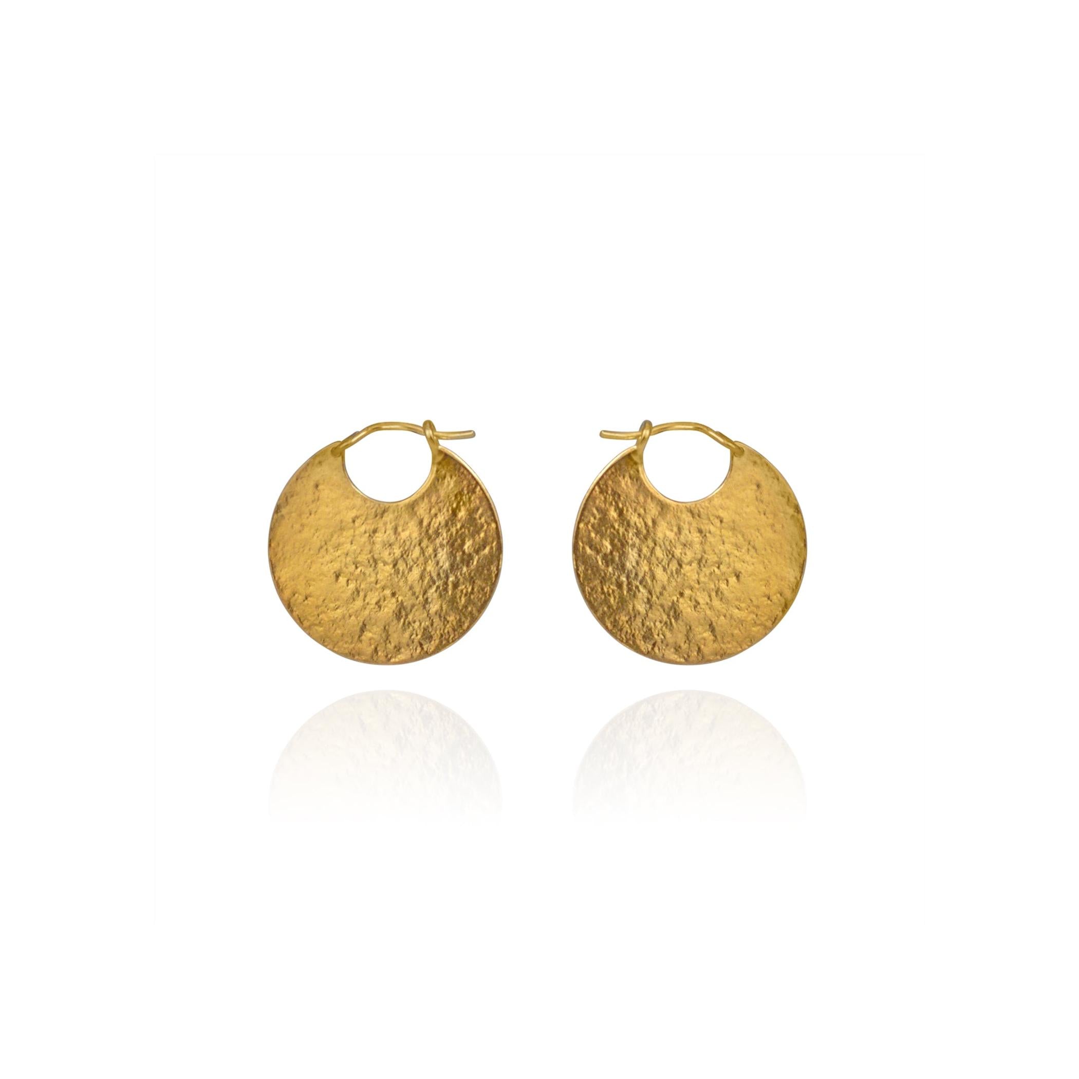 Cara Tonkin Paillette Disc Gold Plate Hoop Earrings