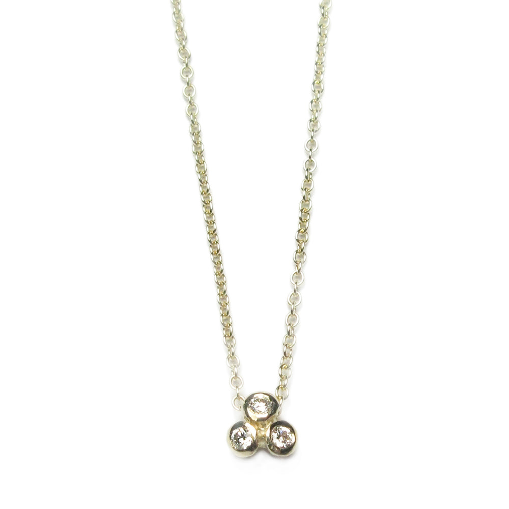 9ct Fairtrade Yellow Gold and Three Diamond Necklace