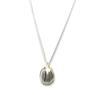 Diana Porter Jewellery contemporary etched silver gold pebble necklace