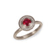 Bespoke -  Platinum Halo Ring with Ruby and Diamonds