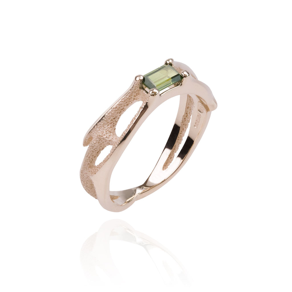 Orme-Brown The Way Baguette Green Sapphire Ring