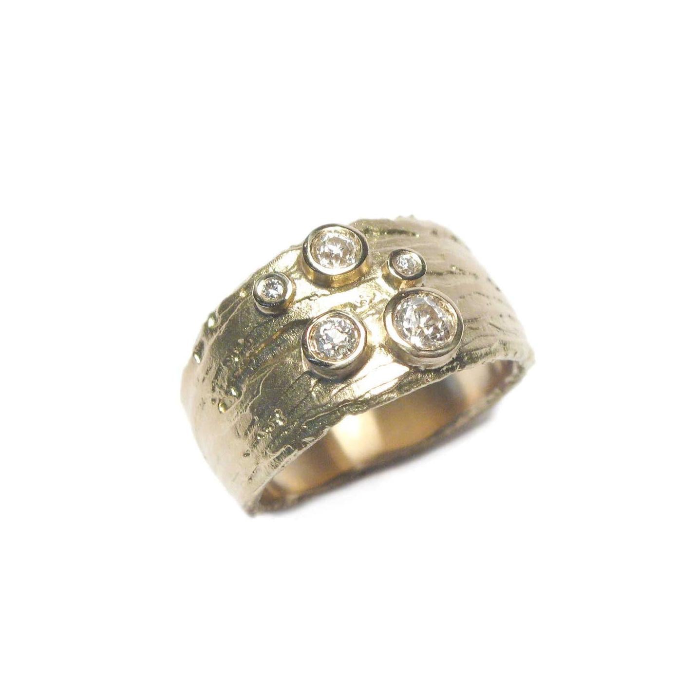 Diana Porter Jewellery bespoke commission customers own diamonds yellow gold ring