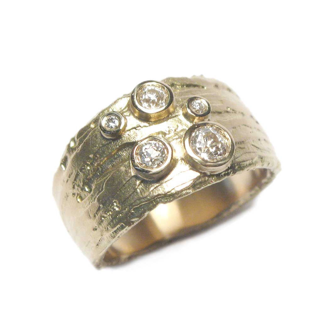 Diana Porter Jewellery bespoke commission customers own diamonds yellow gold ring