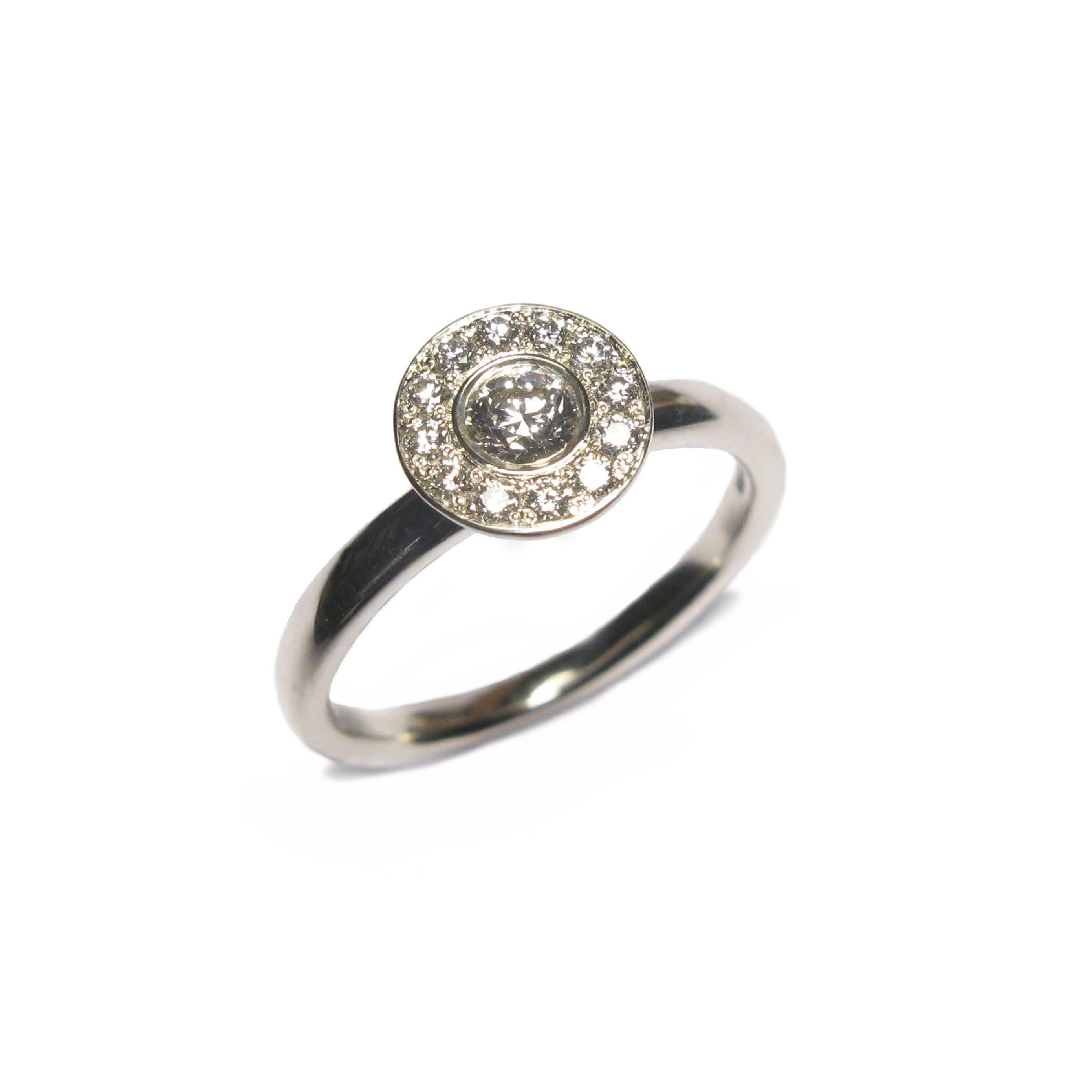 Bespoke - White Gold and Diamond Halo Ring
