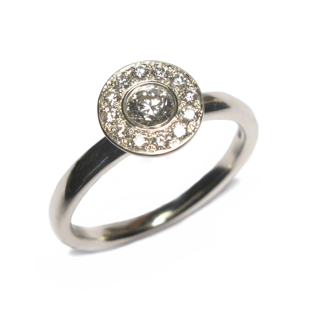 Bespoke - White Gold and Diamond Halo Ring