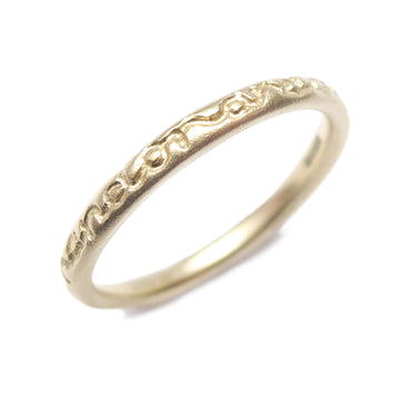 Diana Porter Contemporary Bristol Jewellery, Bespoke etching thin stacking ring in 9ct yellow gold